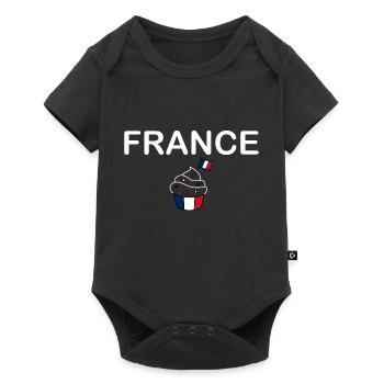 FRANCE drapeau et emblème de la France. Supporter - Body à manches courtes Premium Bébé - noir - Devant