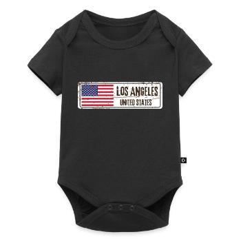 Los Angeles United States Flag - Baby Premium short-sleeve bodysuit - black - Front