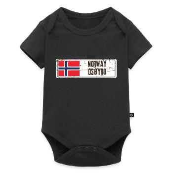 Osoyro Norwegen Flagge - Baby Premium Kurzarmbody - Schwarz - Vorne