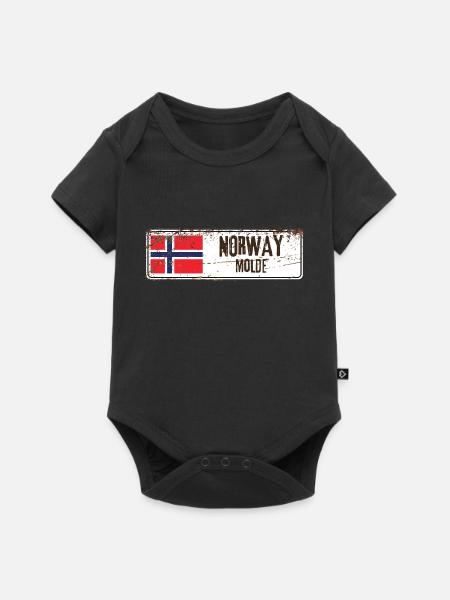 Molde Norwegen Flagge - Baby Premium Kurzarmbody - Schwarz