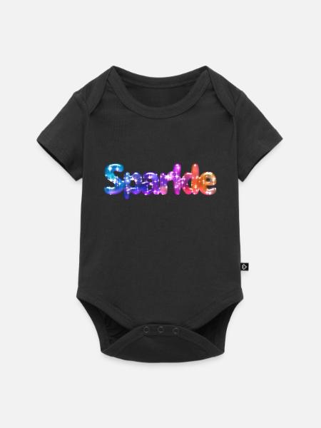 Effekt "Glitzernder Text" - Baby Premium Kurzarmbody - Schwarz