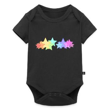 Colorful Stars - Baby Premium short-sleeve bodysuit - black - Front