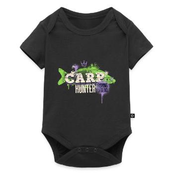 Karpfen Carp Hunter Angeln Angler Fisch Graffiti - Baby Premium Kurzarmbody - Schwarz - Vorne