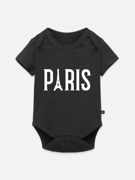 paris - Baby Premium Kurzarmbody - Schwarz