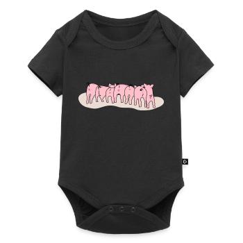 Adorable Piglets from Behind - Baby Premium short-sleeve bodysuit - black - Front
