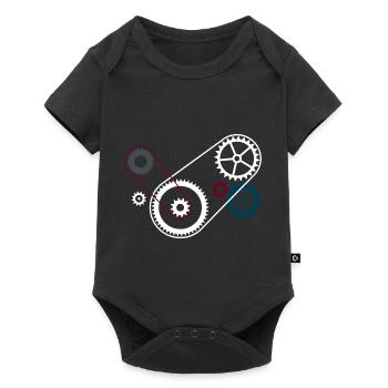 Gears gearbox engine block - Baby Premium short-sleeve bodysuit - black - Front