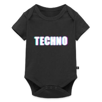 TECHNO - Baby Premium Kurzarmbody - Schwarz - Vorne