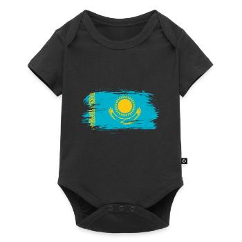 Drapeau du Kazakhstan - Body à manches courtes Premium Bébé - noir - Devant