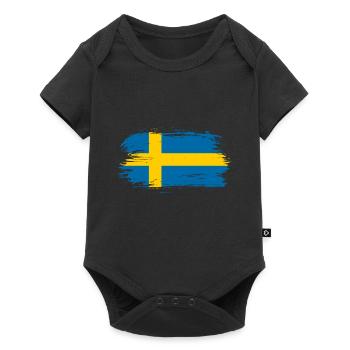 Drapeau suédois - Body à manches courtes Premium Bébé - noir - Devant