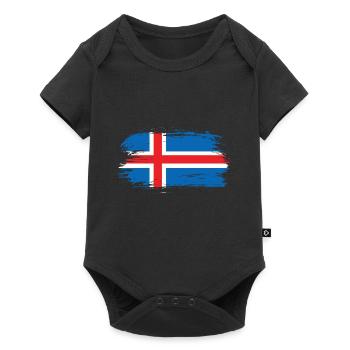 Drapeau de l'Islande - Body à manches courtes Premium Bébé - noir - Devant