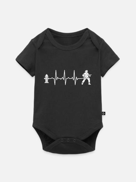 Feuerwehrmann Feuerwehr Herzschlag - Baby Premium Kurzarmbody - Schwarz