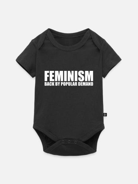 Citation sur le féminisme - Body à manches courtes Premium Bébé - noir