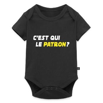 c est qui le patron / cadeau humour boss - Body à manches courtes Premium Bébé - noir - Devant
