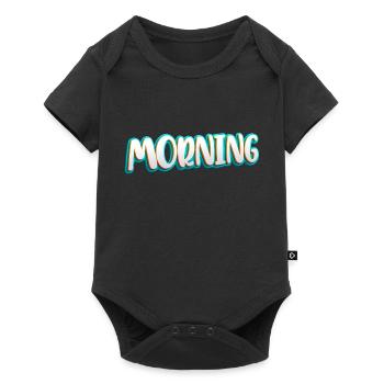 Guten morgen Welt - Baby Premium Kurzarmbody - Schwarz - Vorne