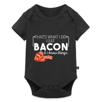 C’est ce que je fais : je mange du bacon et je sais - Body à manches courtes Premium Bébé - noir - Devant