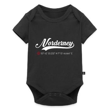 Insel Norderney Koordinaten - Baby Premium Kurzarmbody - Schwarz - Vorne