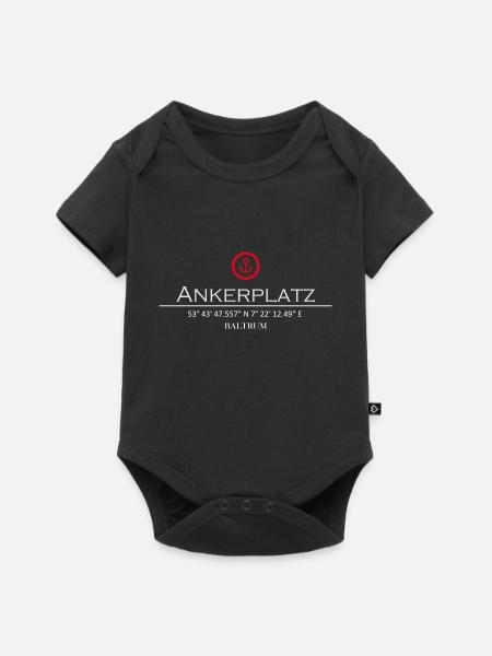 Ankerplatz Baltrum - Baby Premium Kurzarmbody - Schwarz