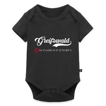 Greifswald Koordinaten - Baby Premium Kurzarmbody - Schwarz - Vorne