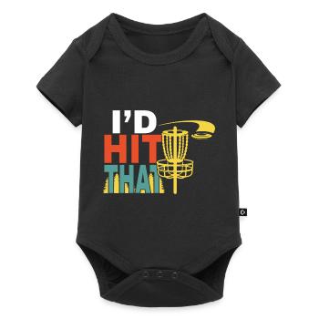 I'd Hit the Disc Disc Golf Disc - Baby Premium short-sleeve bodysuit - black - Front