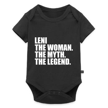 Femme, Mythe, Légende, Nom, Leni - Body à manches courtes Premium Bébé - noir - Devant