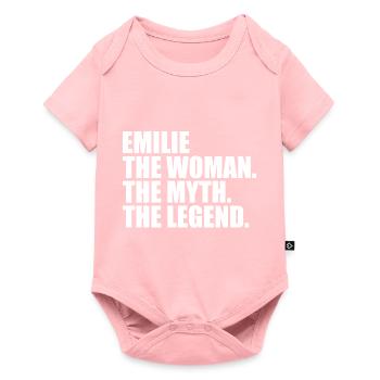 Femme Mythe Légende Nom Emilie - Body à manches courtes Premium Bébé - rose - Devant