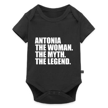 Woman Myth Legend Name Antonia - Baby Premium short-sleeve bodysuit - black - Front