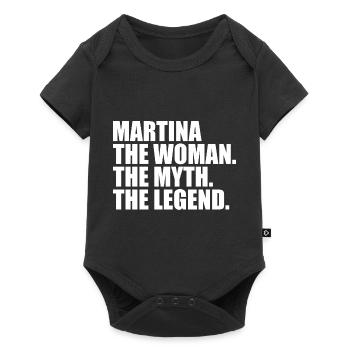 Woman Mythos Legende Name Martina - Baby Premium Kurzarmbody - Schwarz - Vorne
