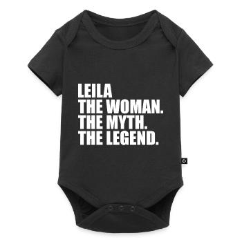 Femme, Mythe, Légende, Nom, Leila - Body à manches courtes Premium Bébé - noir - Devant