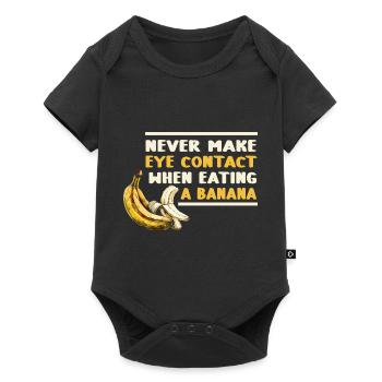Never make eye contact when eating bananas - Baby Premium short-sleeve bodysuit - black - Front