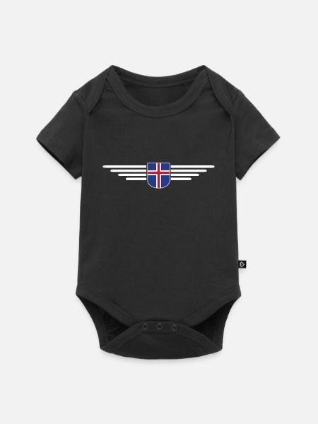J’aime l’Islande Design T-Shirt Tenue - Body à manches courtes Premium Bébé - noir