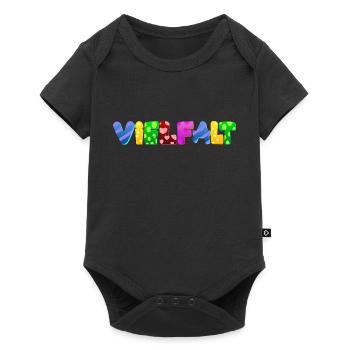 AfD stoppen gegen rechts Demokratie Vielfalt links - Baby Premium Kurzarmbody - Schwarz - Vorne