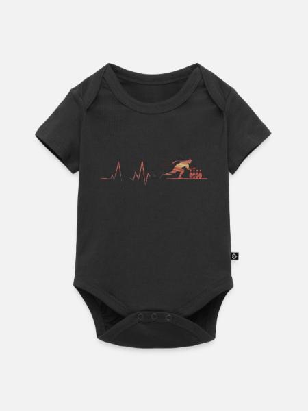 Bowling-Herzschlag - Baby Premium Kurzarmbody - Schwarz