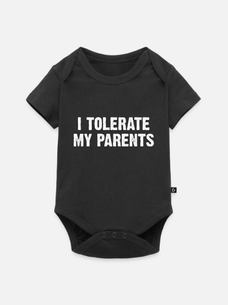 Tolerate My Parents - Baby Premium Kurzarmbody - Schwarz
