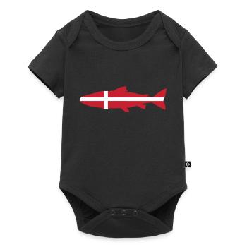 Lachs_Dänemark_umriss - Baby Premium Kurzarmbody - Schwarz - Vorne