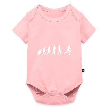 Marathon T-Shirt · Evolution · Läufer · Sport - Baby Premium Kurzarmbody - Rosa - Vorne