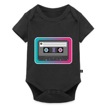 Retro Kassette 80's & 90's - Baby Premium Kurzarmbody - Schwarz - Vorne