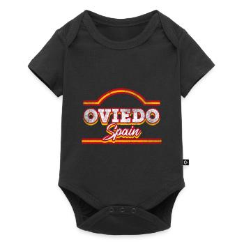 Oviedo Espagne City Font Vintage Rétro - Body à manches courtes Premium Bébé - noir - Devant