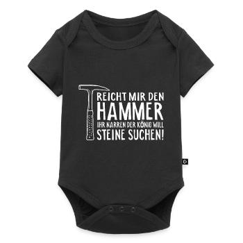 König will Steine suchen! - Geologe Geologie - Baby Premium Kurzarmbody - Schwarz - Vorne
