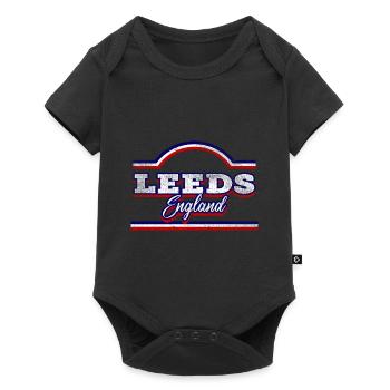 Leeds England UK City Font Vintage Retro - Baby Premium short-sleeve bodysuit - black - Front