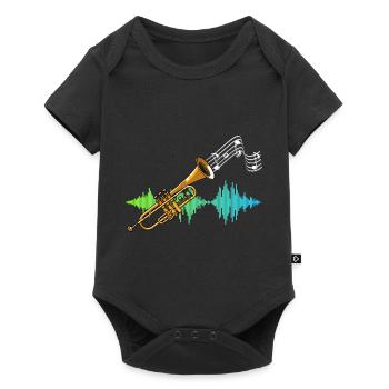 Partition de musique Trompette Cadeau Soundwave Trompette - Body à manches courtes Premium Bébé - noir - Devant
