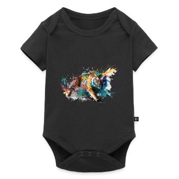 Tiger Splash Grunge Colorful Animal Predator Art - Body à manches courtes Premium Bébé - noir - Devant