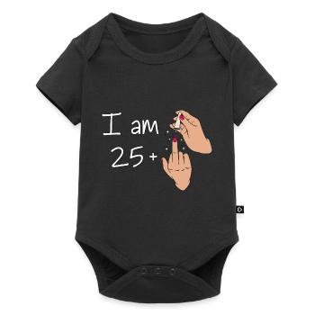 I Am 25 + 1 Middle Finger Shirt I Am 25 Plus, - Baby Premium short-sleeve bodysuit - black - Front