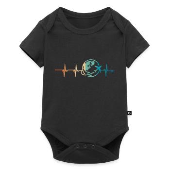 battement de cœur voyage - Body à manches courtes Premium Bébé - noir - Devant