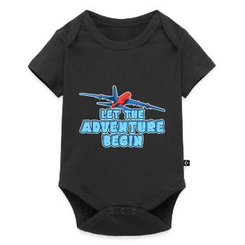 Que l’aventure commence - voyager en avion - Body à manches courtes Premium Bébé - noir - Devant