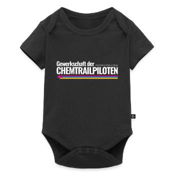 Mimikama Crew Gewerkschaft der Chemtrailpiloten - Baby Premium Kurzarmbody - Schwarz - Vorne