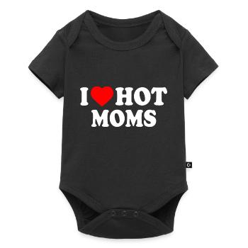 I love hot moms - Baby Premium Kurzarmbody - Schwarz - Vorne