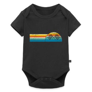 Race Flag Flag Symbol Icon Voitures Illustration - Baby Premium short-sleeve bodysuit - black - Front