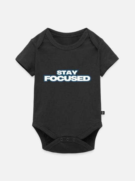 Stay Focused - Baby Premium Kurzarmbody - Schwarz
