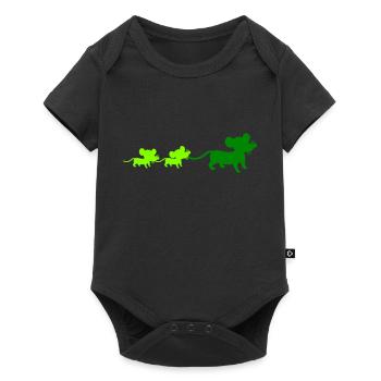 Souris Famille Maman Papa 2 Enfants Maman Silhouette - Body à manches courtes Premium Bébé - noir - Devant