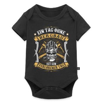 Ein Tag ohne Bergbau ist ein verlorener Tag - Baby Premium Kurzarmbody - Schwarz - Vorne